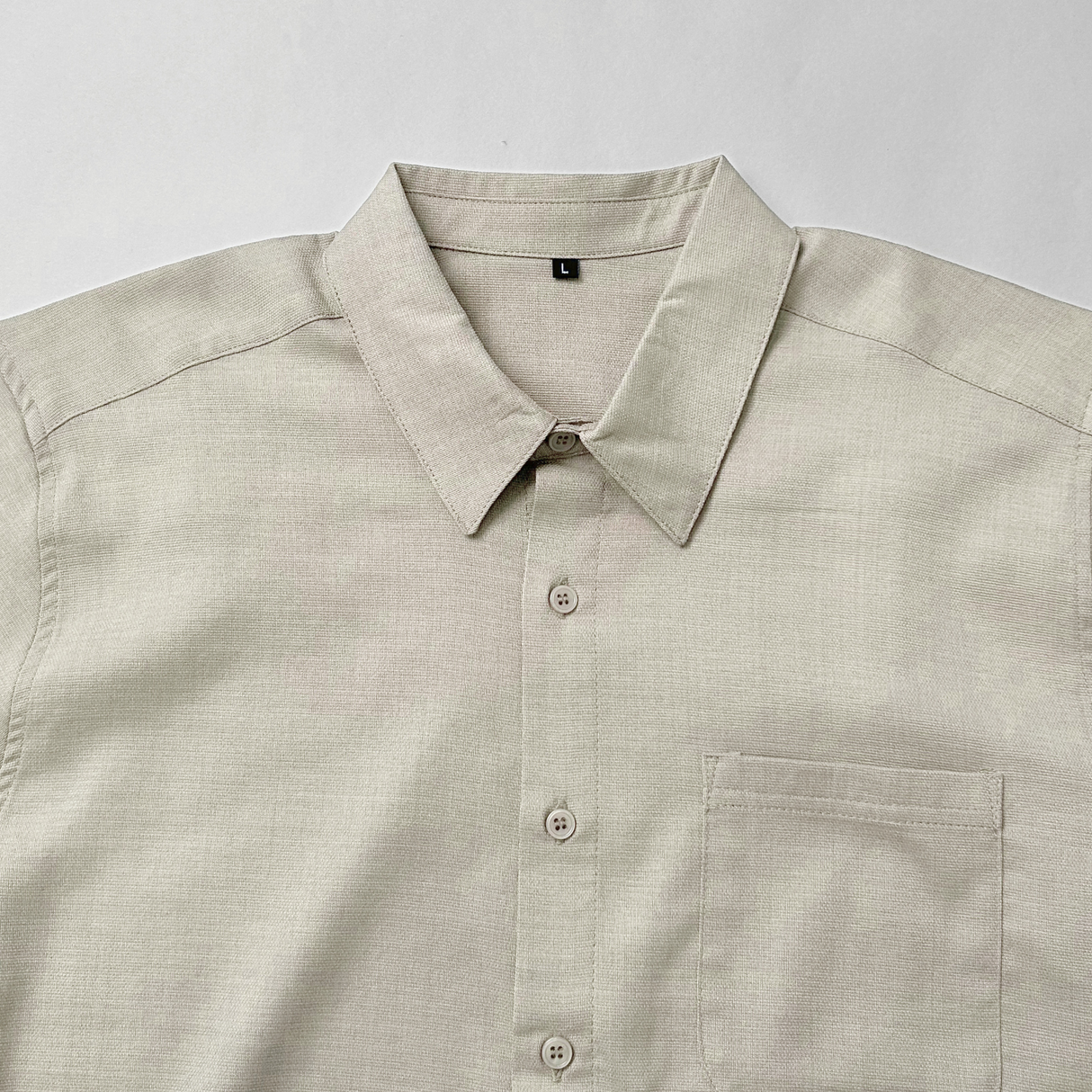 NOBIRUNOストレッチ半袖シャツ(リネンライク)