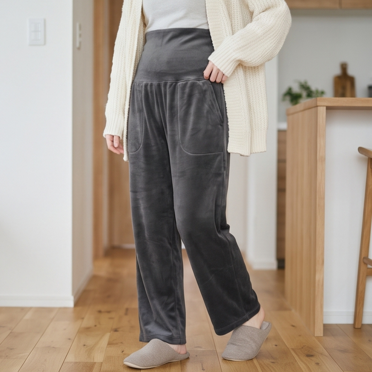腹巻付きベロアパンツ