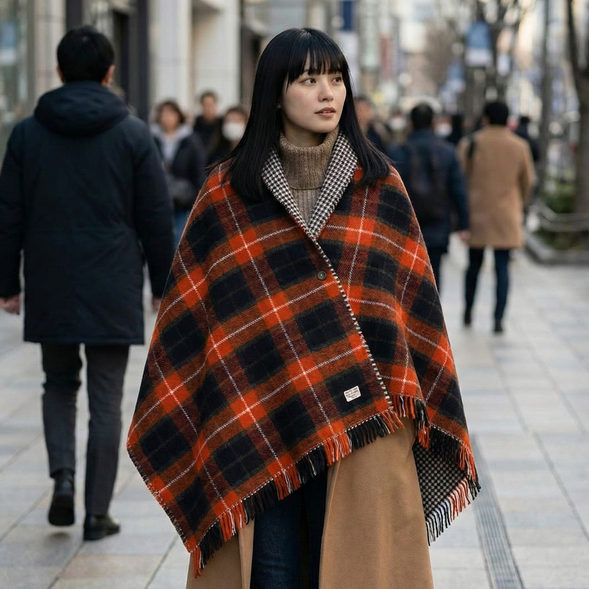 リバーシブルケープ