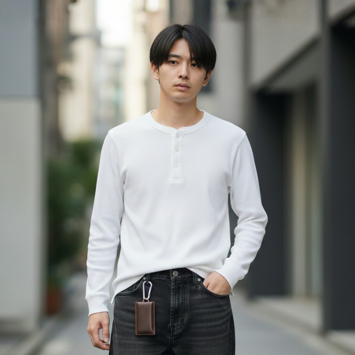 ワッフルヘンリーネックTシャツ(2025年新作)