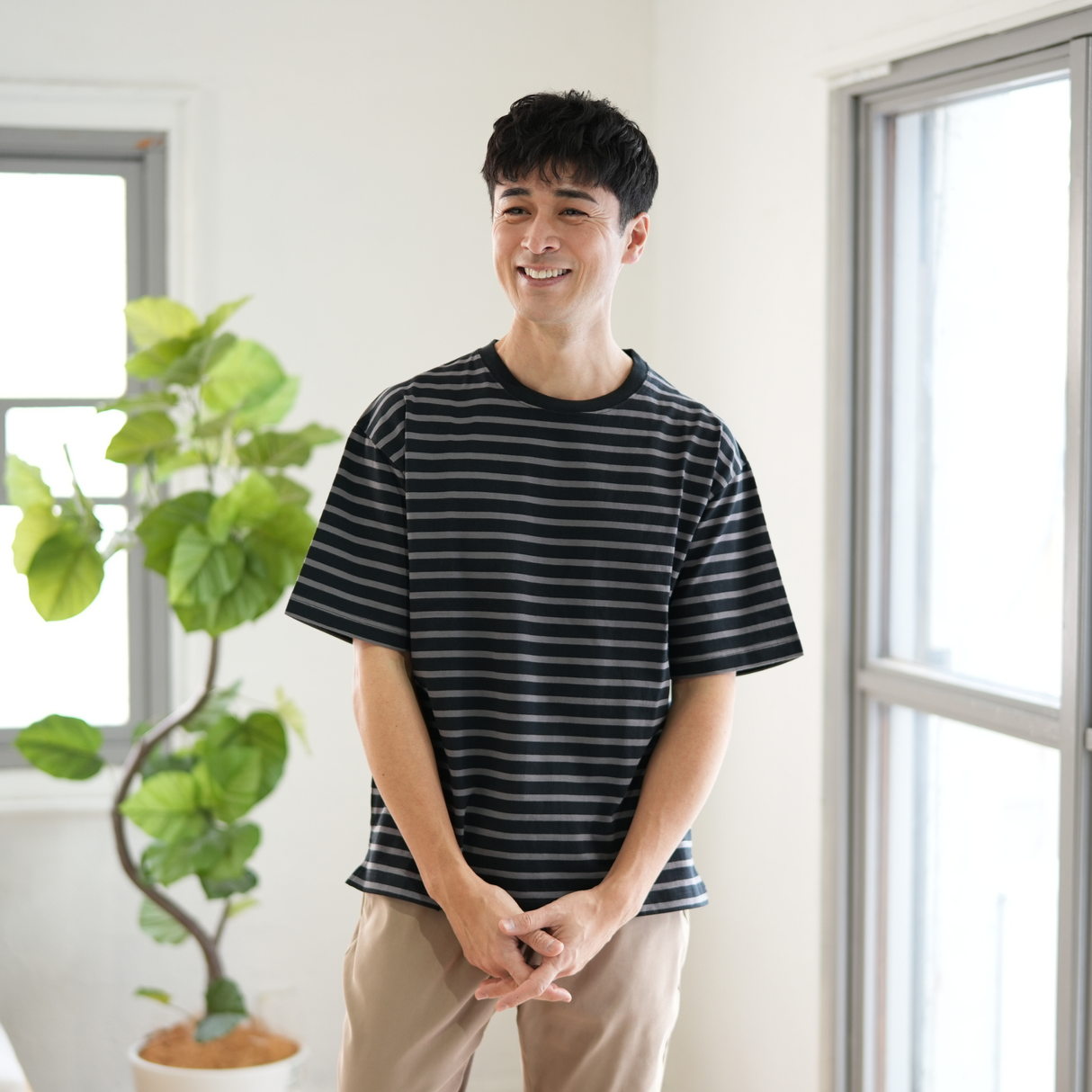 綿100%BIG Tシャツ(半袖) ボーダー