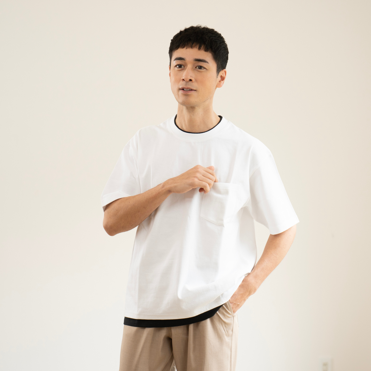 綿100% BIG Tシャツ(半袖)レイヤード