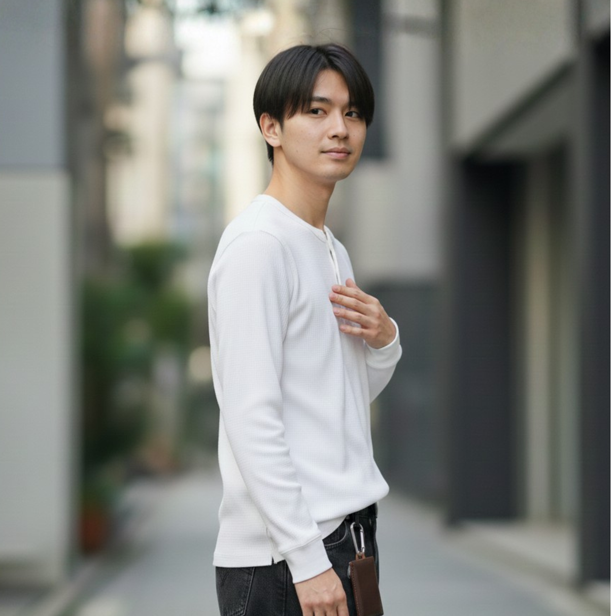 ワッフルヘンリーネックTシャツ(2025年新作)