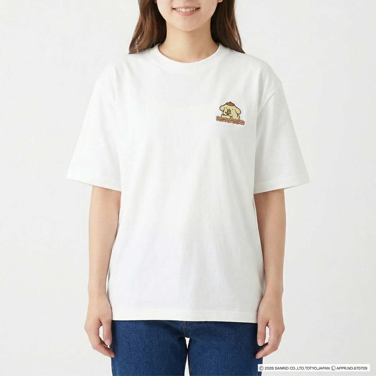 【サンリオキャラクターズ】ポムポムプリンワンポイント冷感Tシャツ