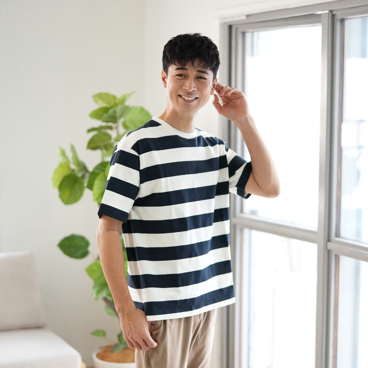 綿100%BIG Tシャツ(半袖) ボーダー