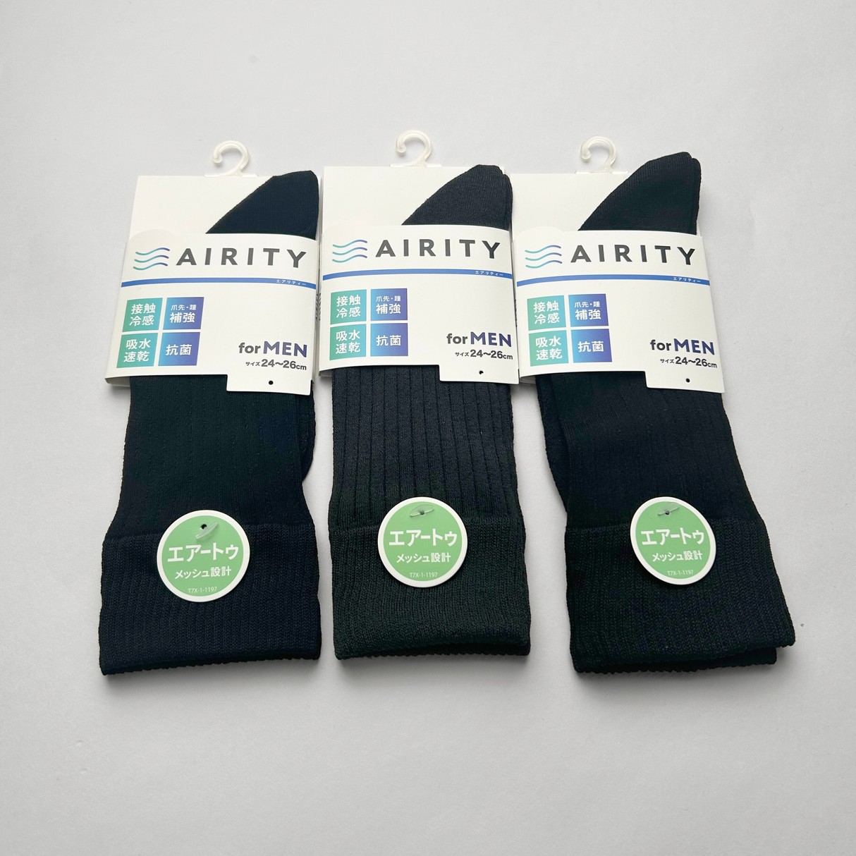 AIRITYソックスクルー(メッシュ)