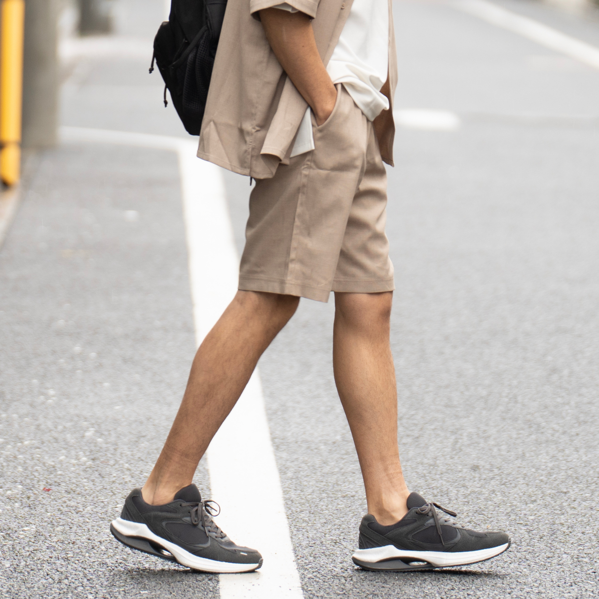 NOBIRUNOストレッチショートパンツ(リネンライク)