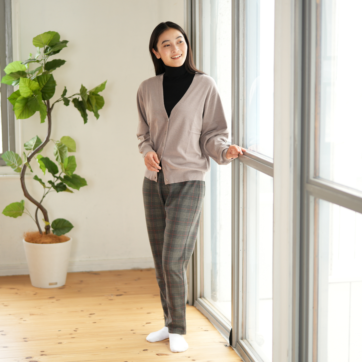 よろこ美レギンス 裏ベロア 総柄