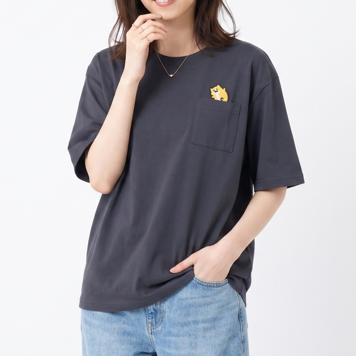 【お文具といっしょ】ポケット刺繍Tシャツ