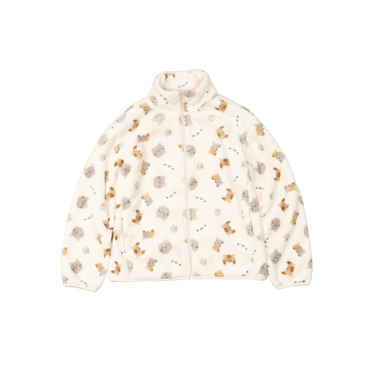 シルキーフリースジャケット総柄