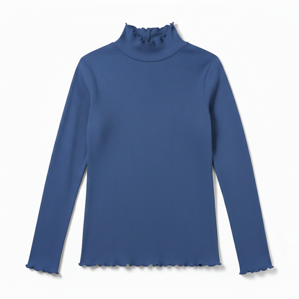 リブメローハイネック長袖Tシャツ