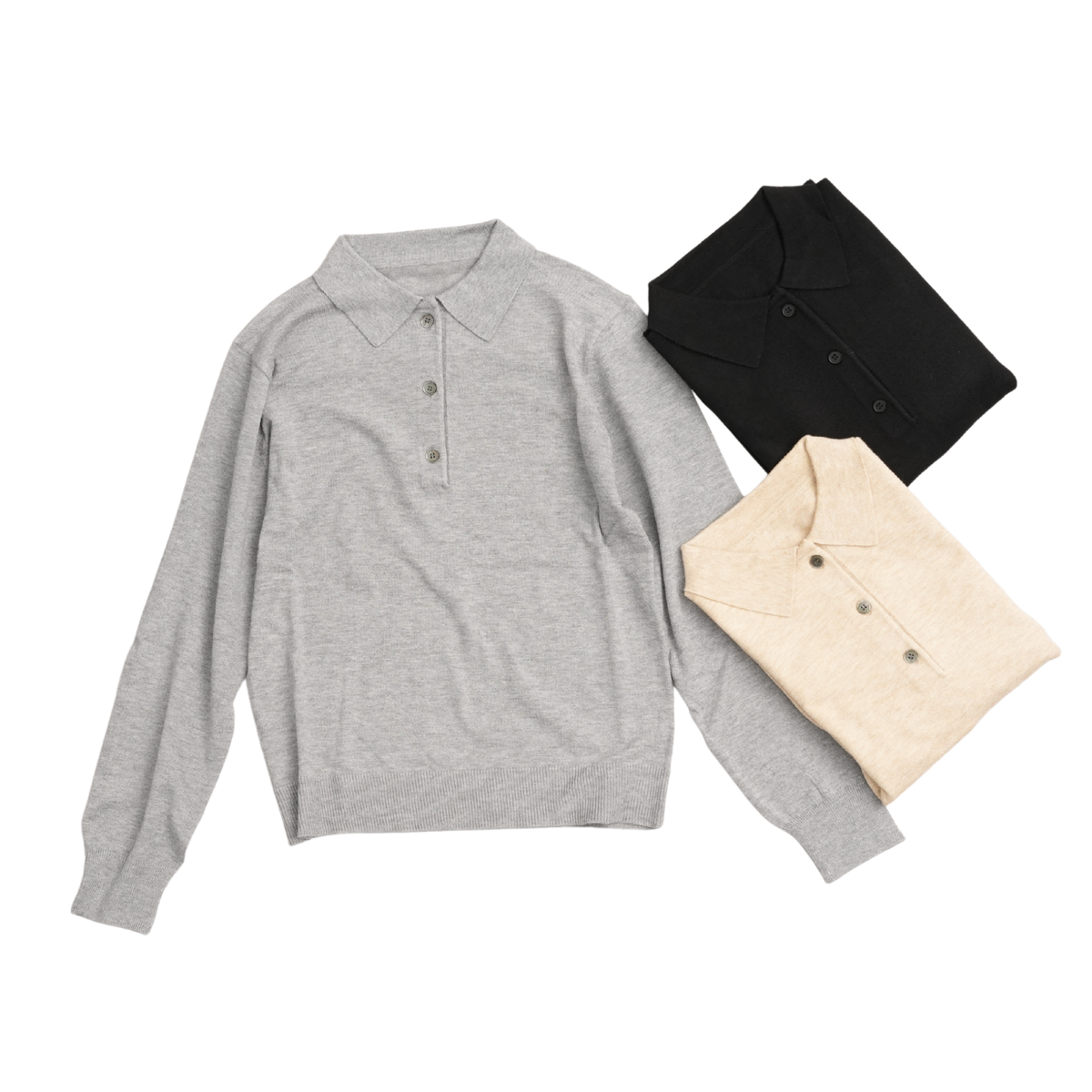 シルキーニットポロシャツ