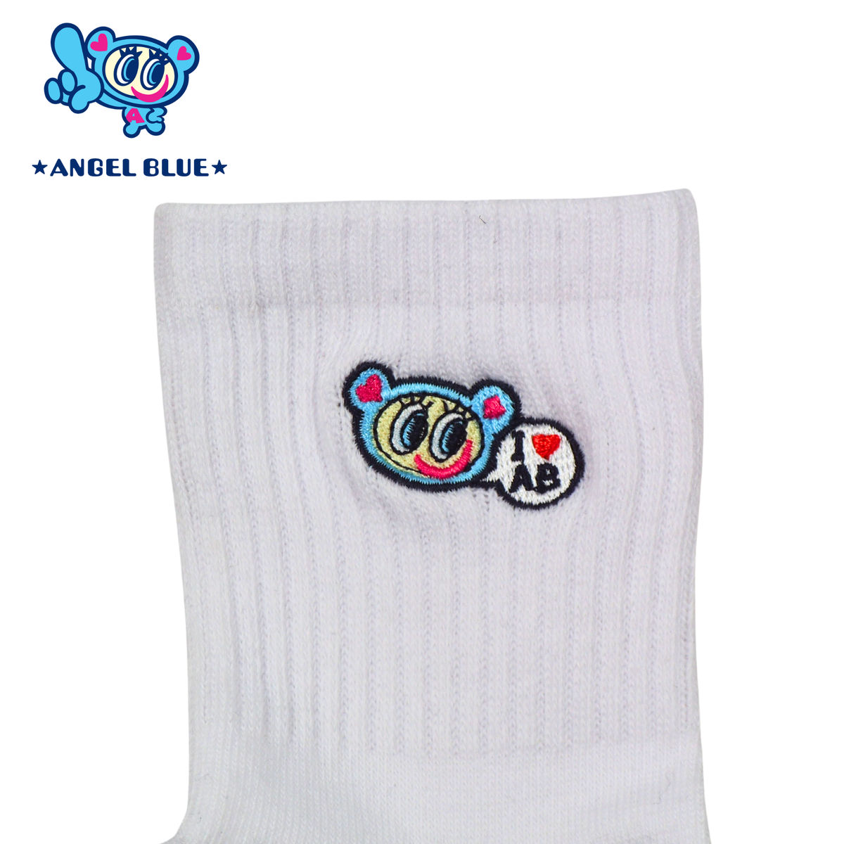 【ANGEL BLUE】ワンポイント刺繍 靴下
