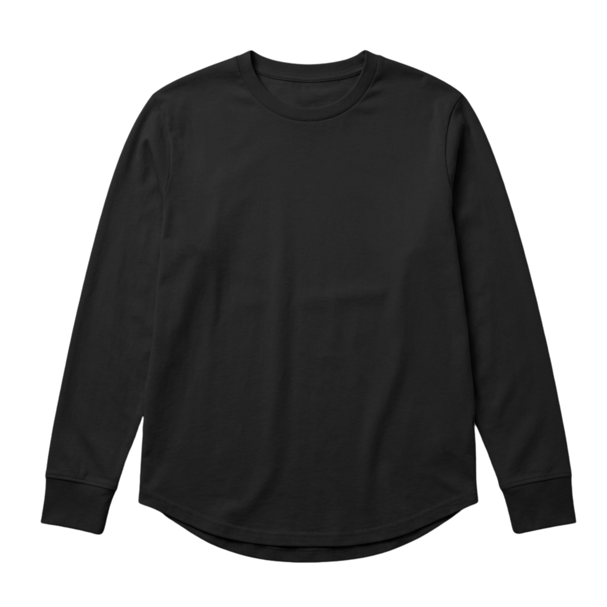 プレミアムファインコットンクルーネック長袖Tシャツ