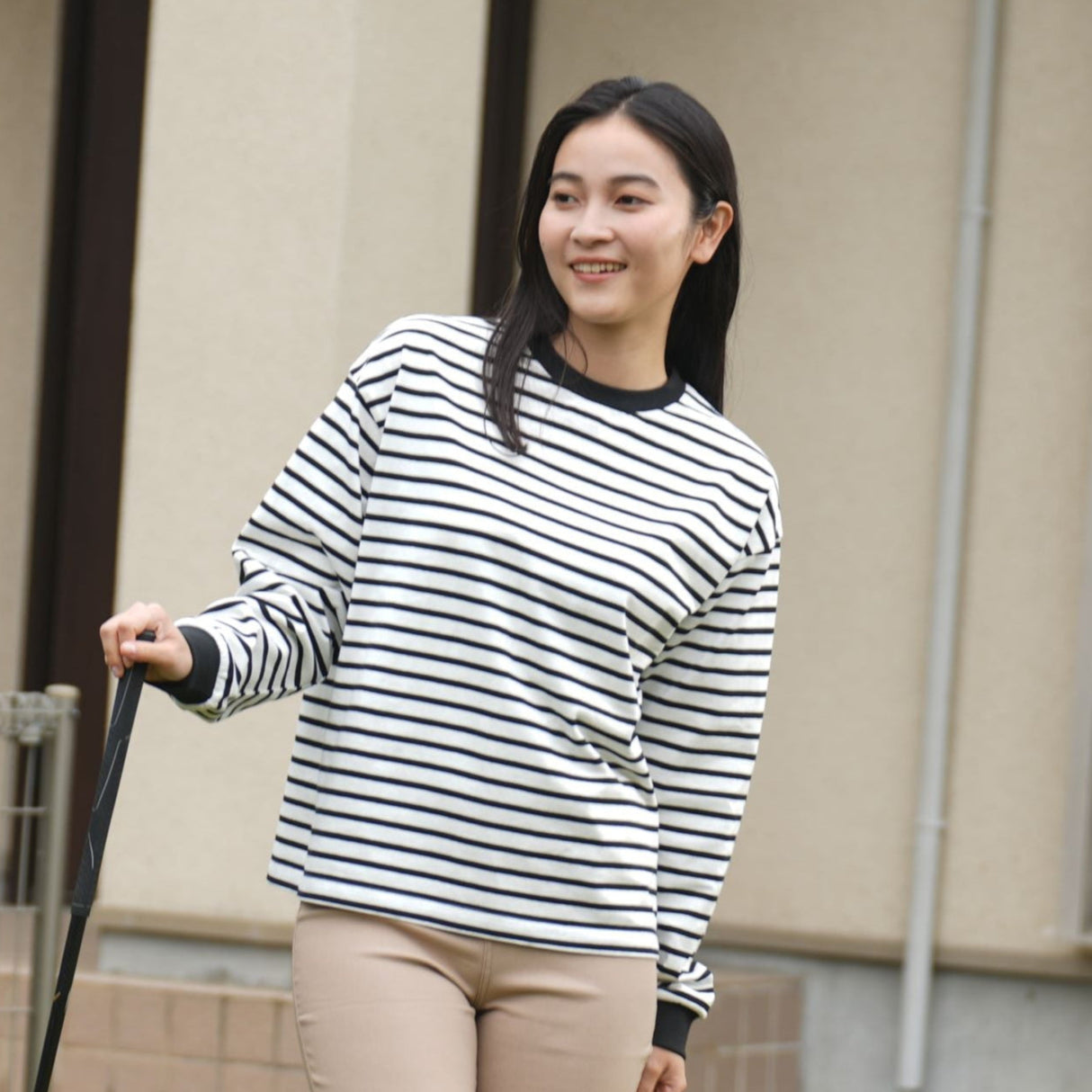 しっかりコットンボーダーTシャツ(長袖)