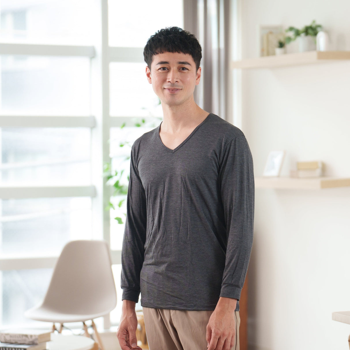 オンフィールVネックT/長袖