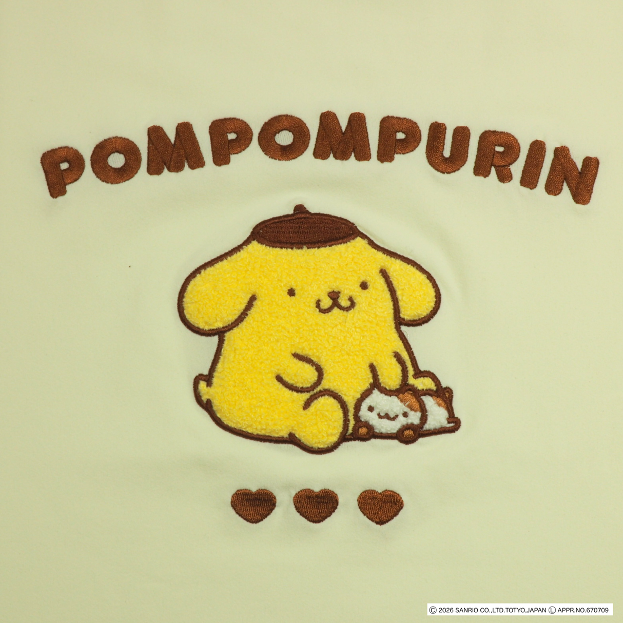【サンリオキャラクターズ】ポムポムプリンフロント刺繍冷感Tシャツ