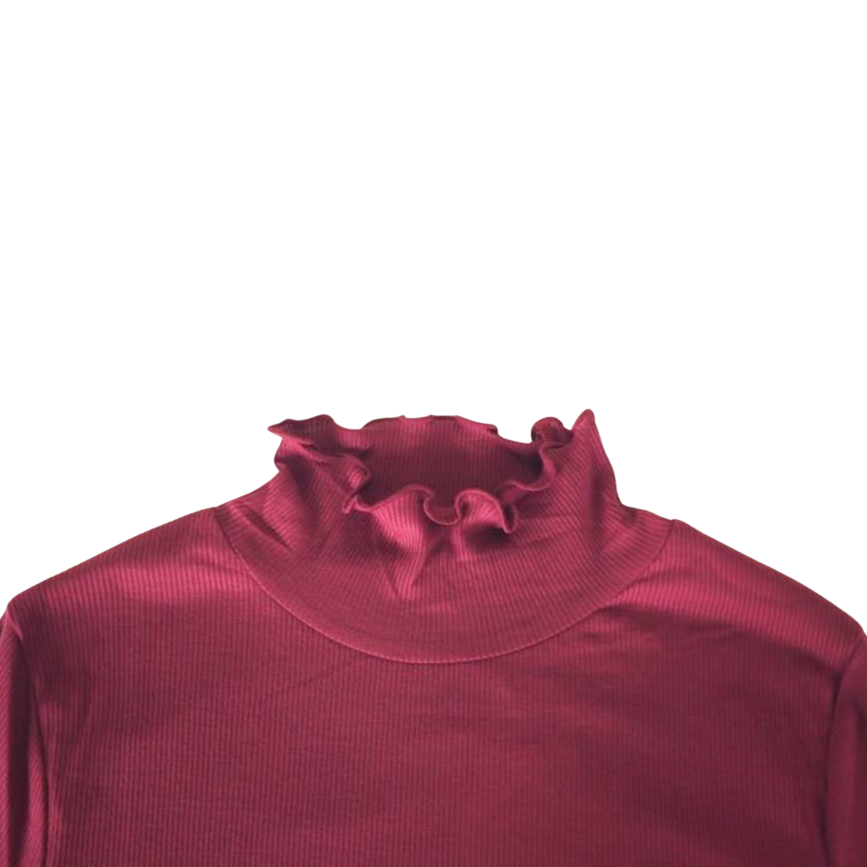 リブメローハイネック長袖Tシャツ