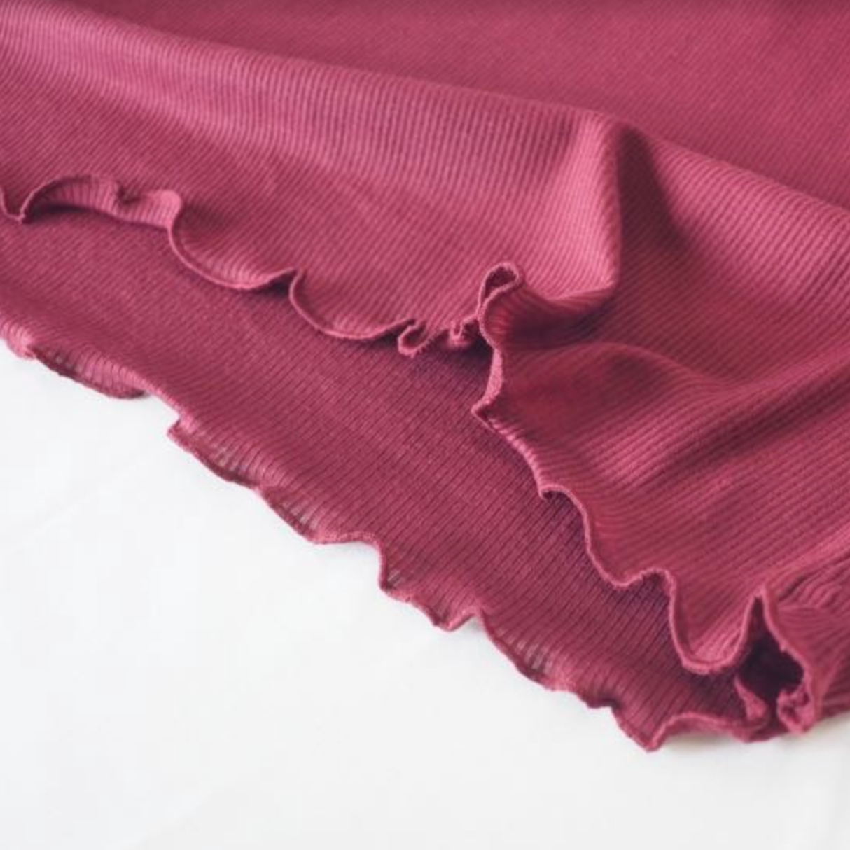 リブメローハイネック長袖Tシャツ