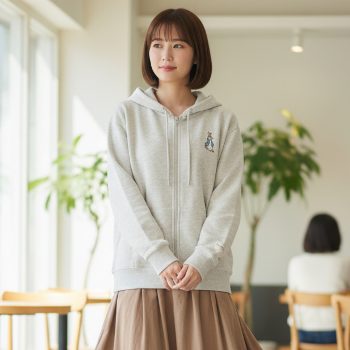 ピーターラビット裏起毛ジップパーカー