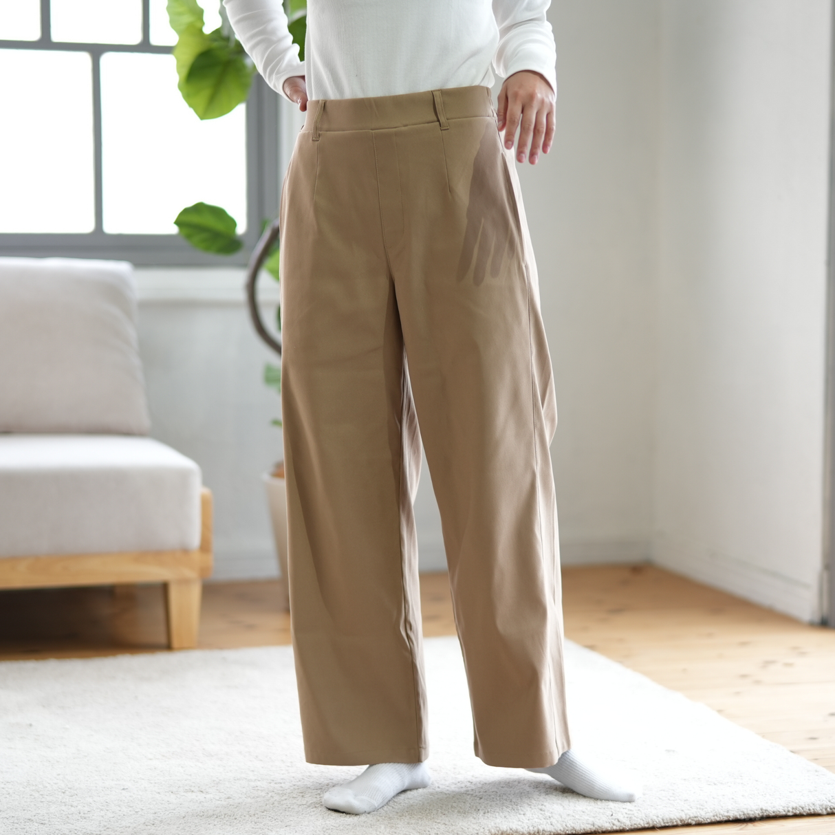 ［NOBIRUNO］ストレッチワイドパンツ