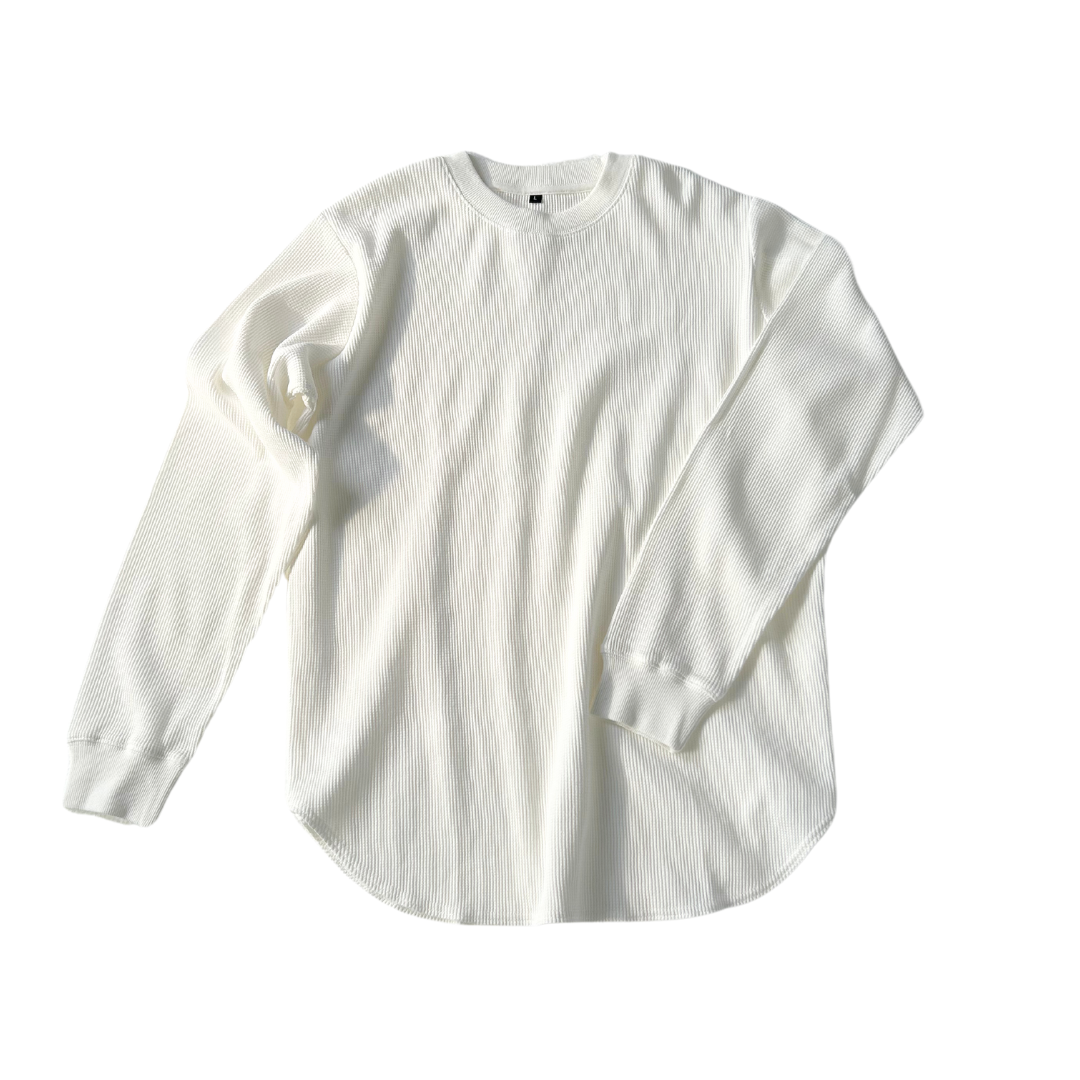 ワッフルクルーネック長袖Ｔシャツ