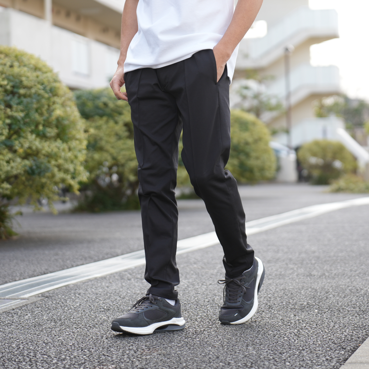 ストレッチジャージードレスパンツ