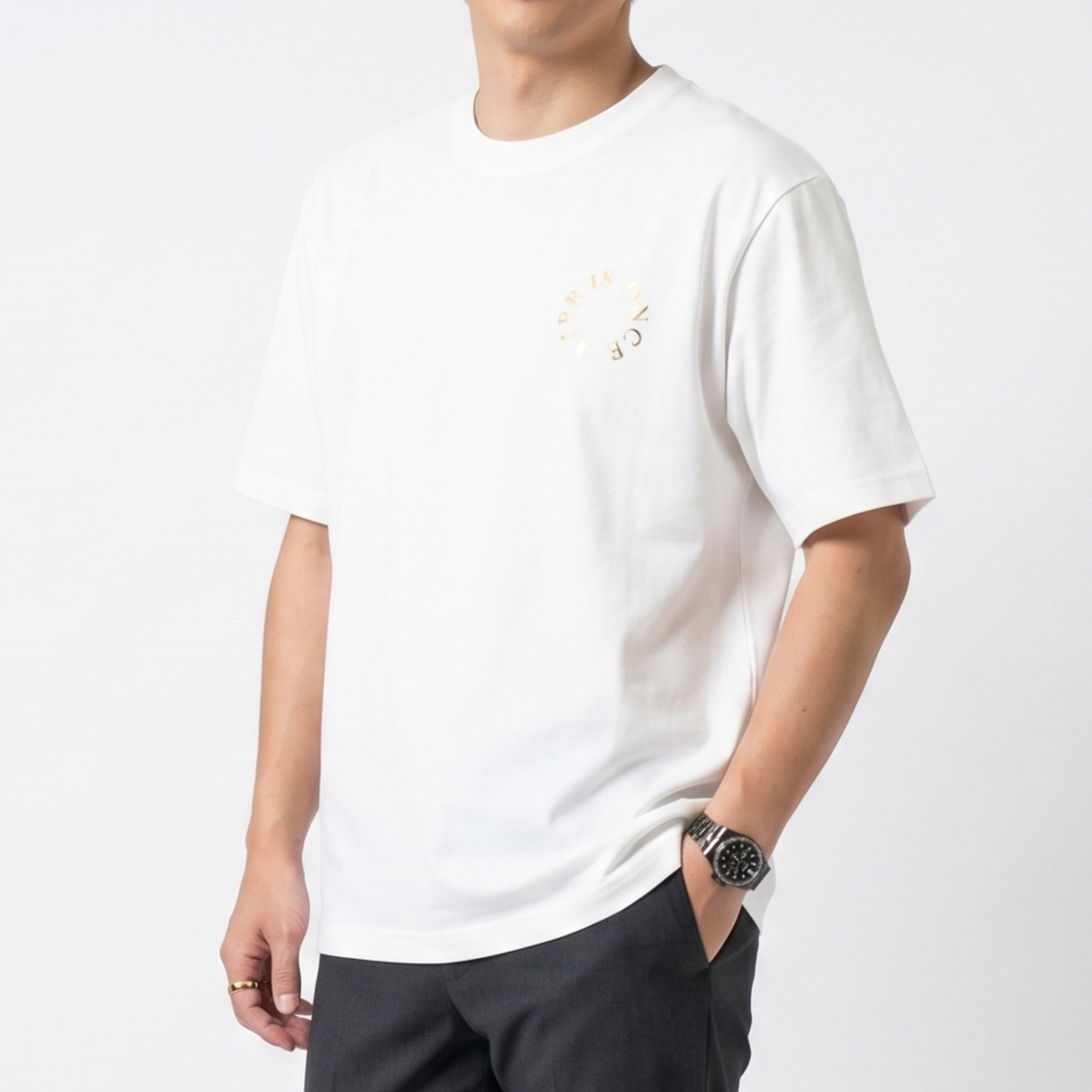 ホイルプリントTシャツ(サークルロゴ)