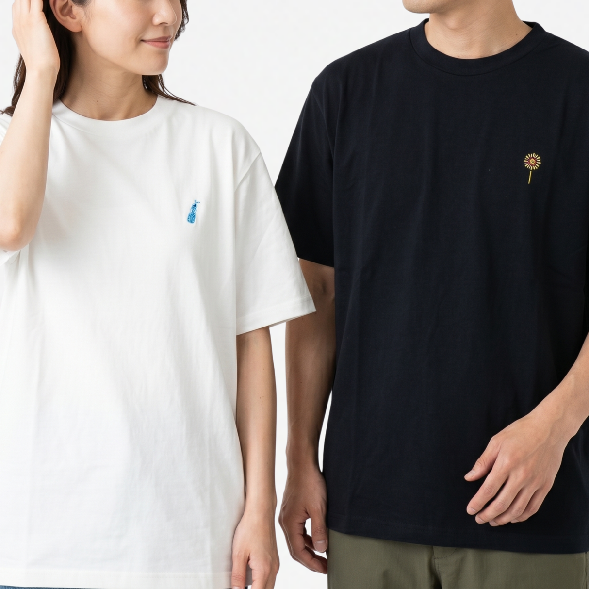 綿100% 刺繍Tシャツ(半袖)