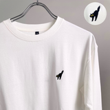 綿100%長袖刺繍Tシャツ