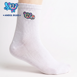 【ANGEL BLUE】ワンポイント刺繍 靴下