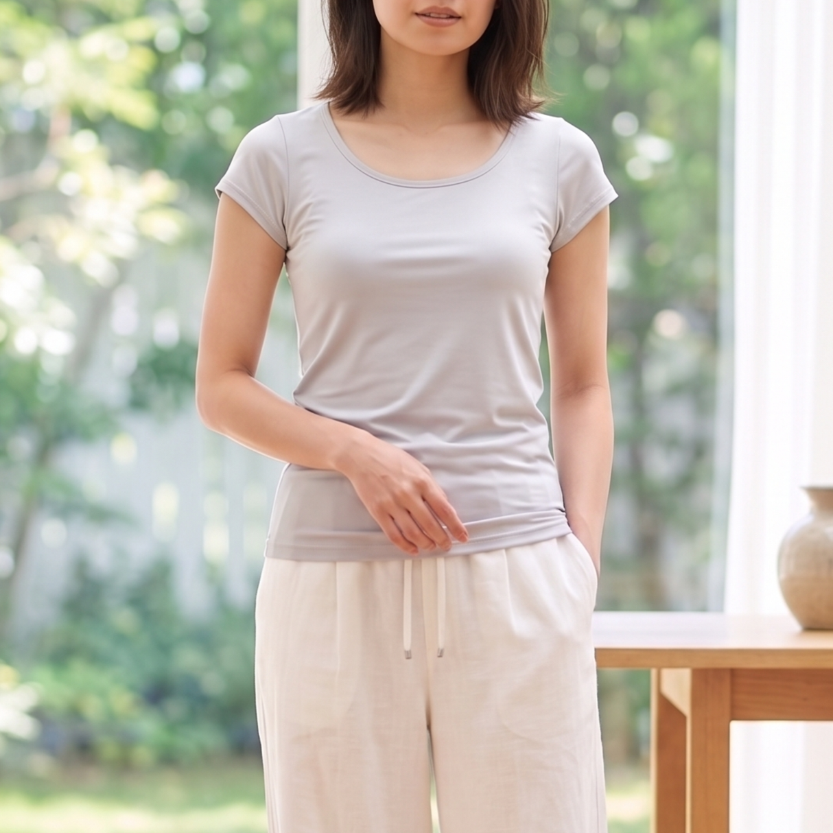 ひやタッチインナー フレンチ袖