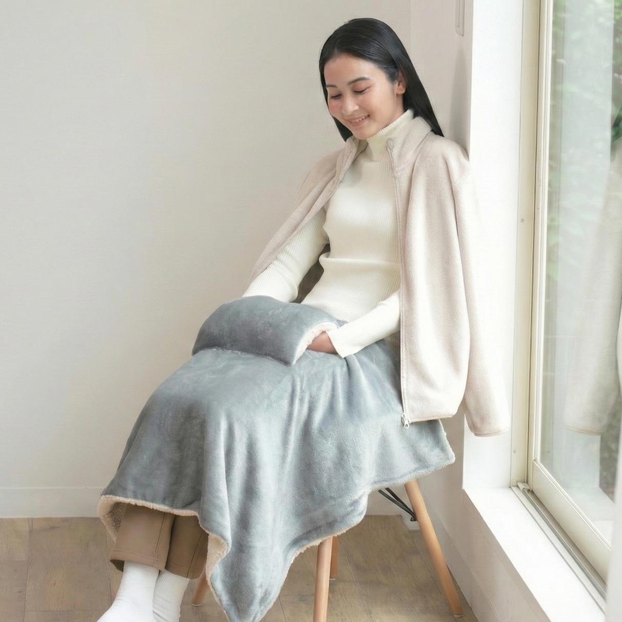 ポケット付ブランケット