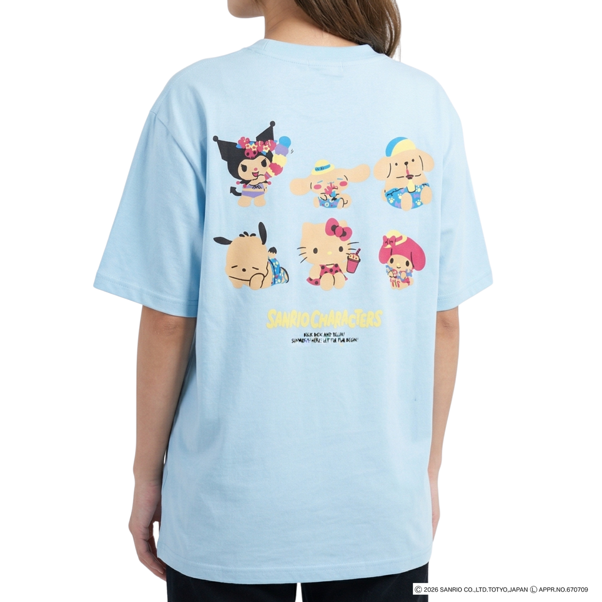 【サンリオキャラクターズ】バックプリント冷感Tシャツ