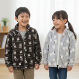 キッズシルキーフリースジャケット総柄