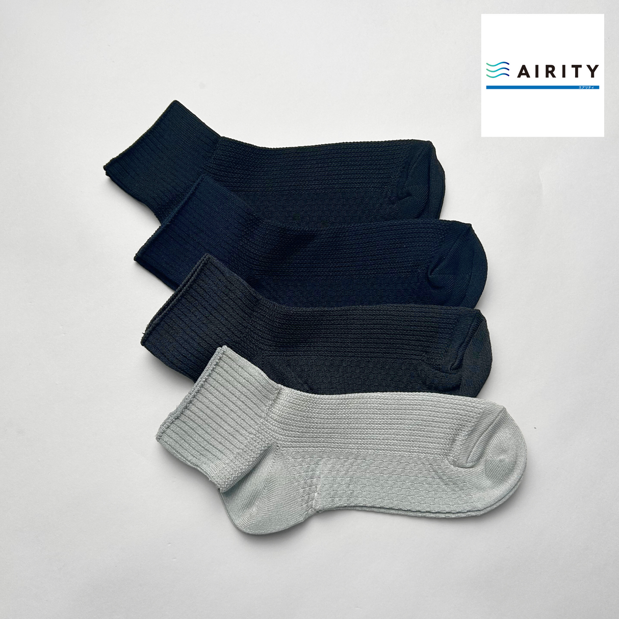 AIRITYソックスハーフスニーカー（鹿の子）