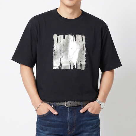 ホイルプリントTシャツ(スクエア)