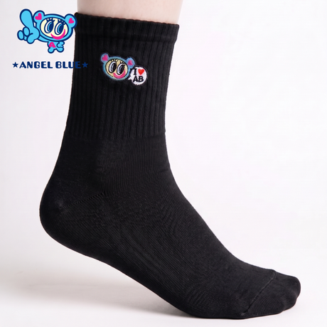【ANGEL BLUE】ワンポイント刺繍 靴下