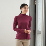 リブメローハイネック長袖Tシャツ