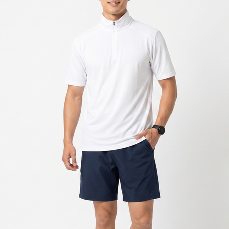 【Room&Active】風が通る、高通気ZIPハイネックTシャツ