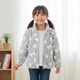 キッズシルキーフリースジャケット総柄