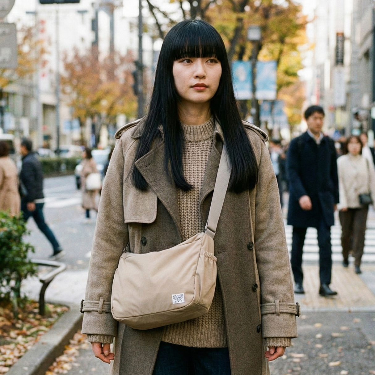 撥水ラウンドショルダーバッグ