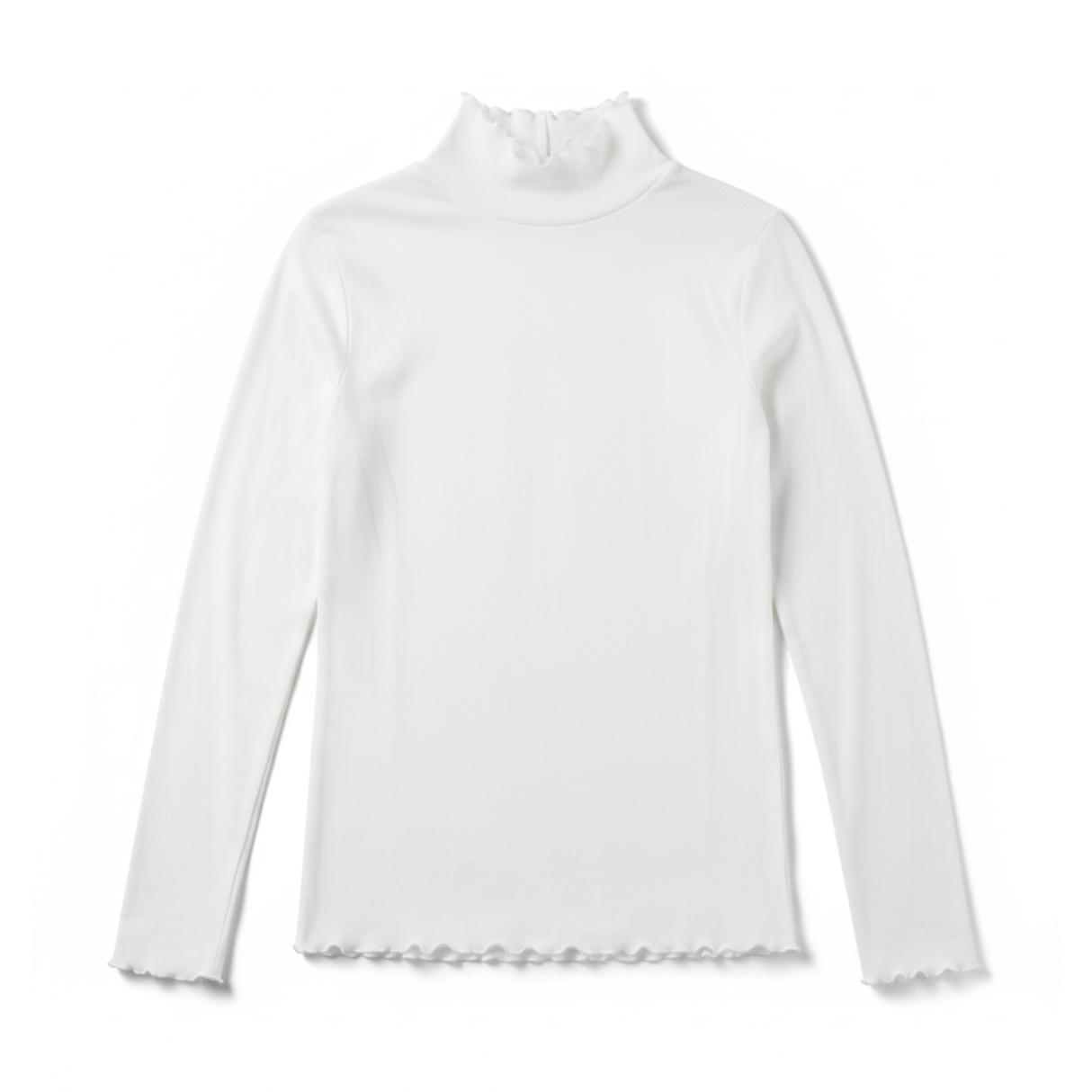 リブメローハイネック長袖Tシャツ