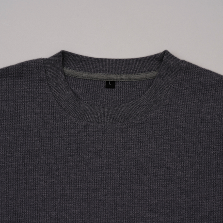 ワッフルクルーネック長袖Ｔシャツ