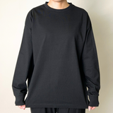 綿100%ワイドスリット長袖Tシャツ