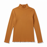 リブメローハイネック長袖Tシャツ