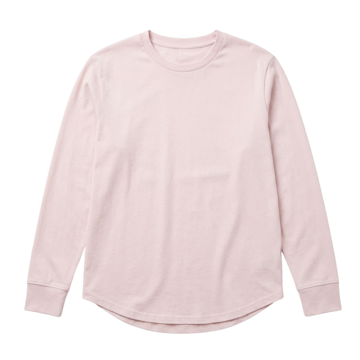 プレミアムファインコットンクルーネック長袖Tシャツ