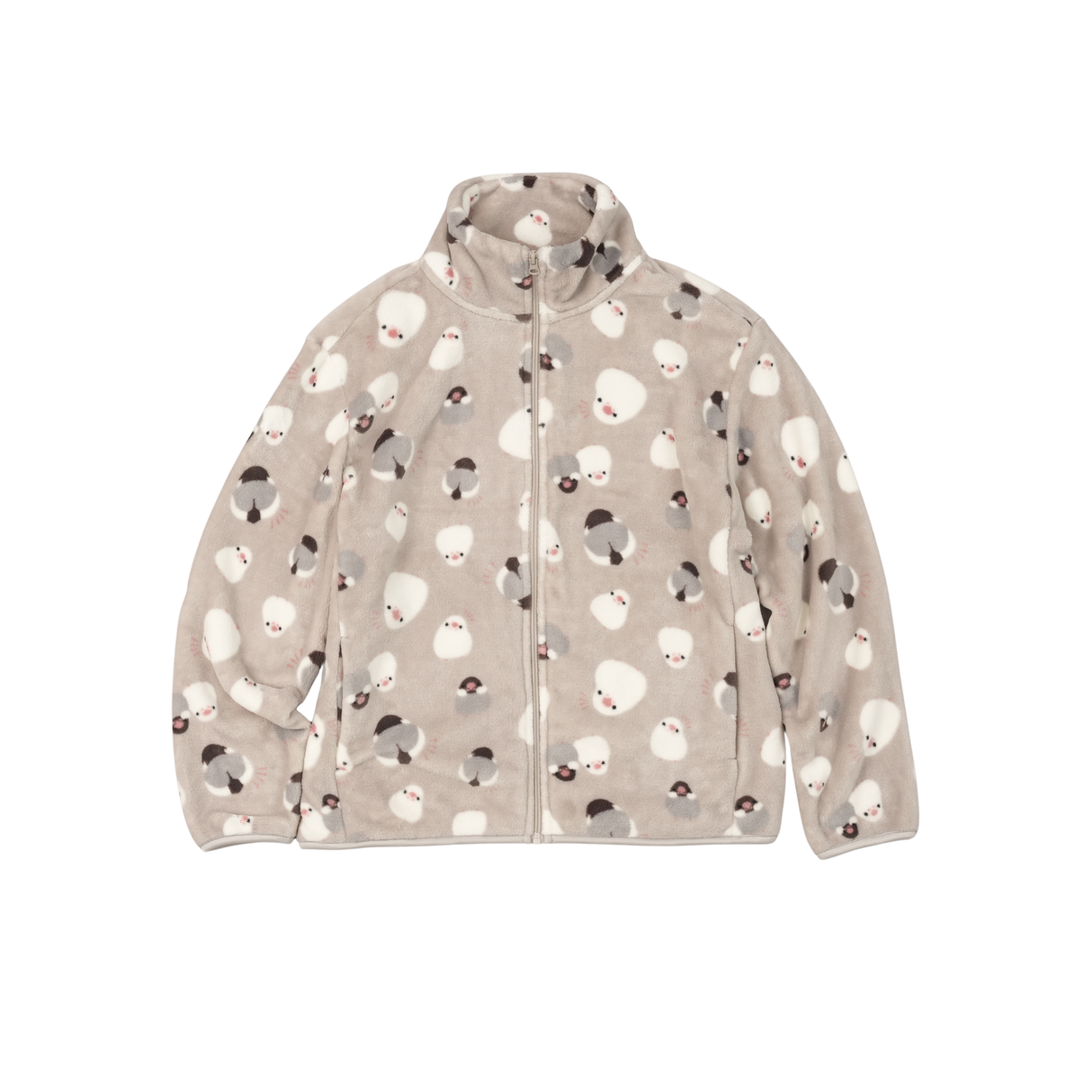 シルキーフリースジャケット総柄