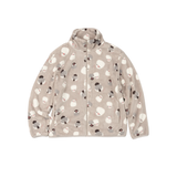 シルキーフリースジャケット総柄