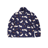 シルキーフリースジャケット総柄